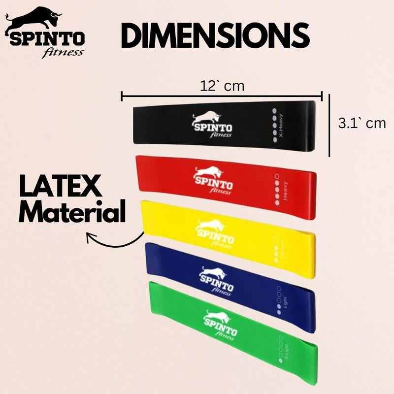 Resistance Bands Set of 5 – Heavy-Duty Non-Slip Latex Workout Bands for Glutes, Legs & Full-Body Strength Training | Portable Fitness Bands for Home, Gym & Travel